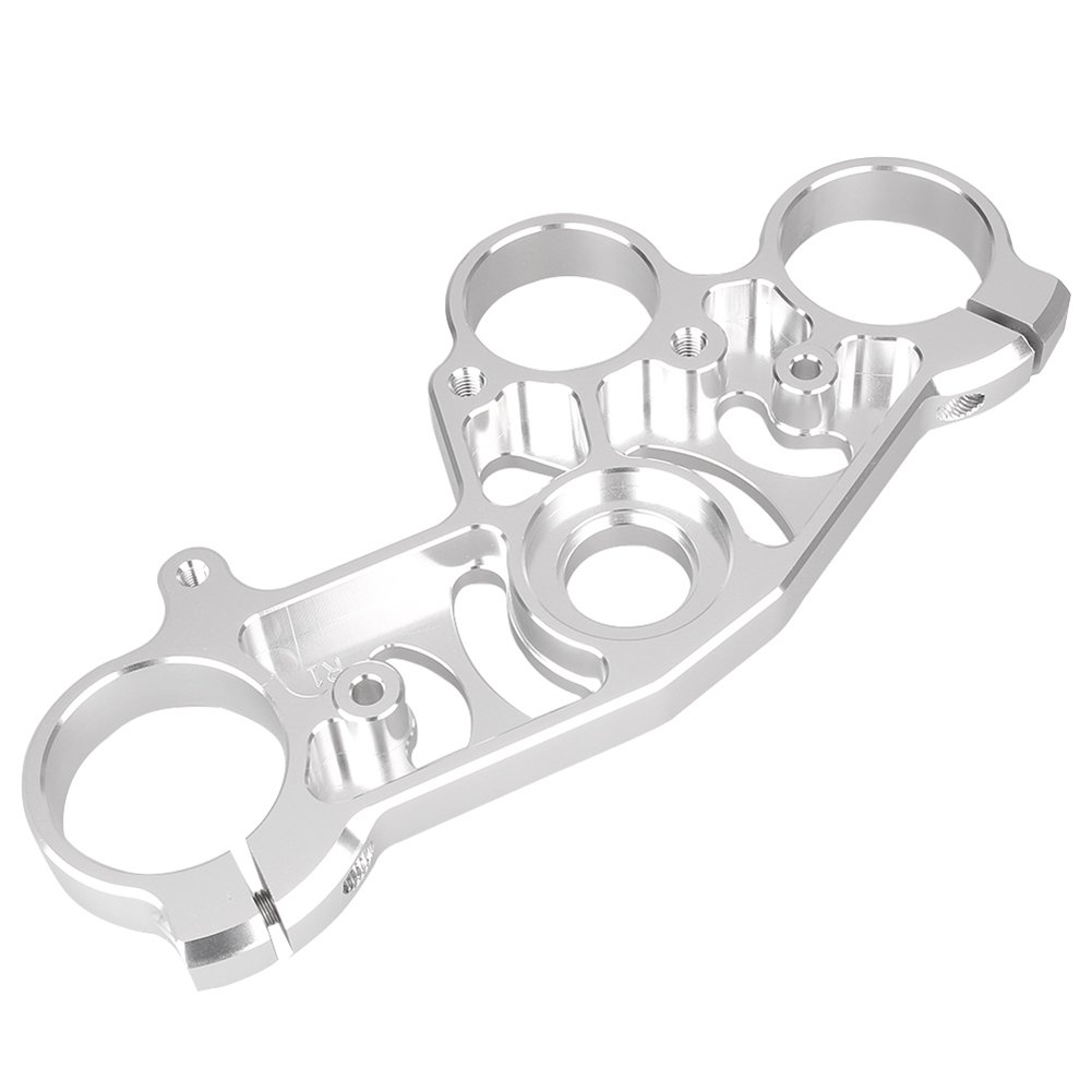 Bacar CNC Top Triple Tree Upper Clamp Replacement for Yamaha YZF R1 2004-2006, Silver