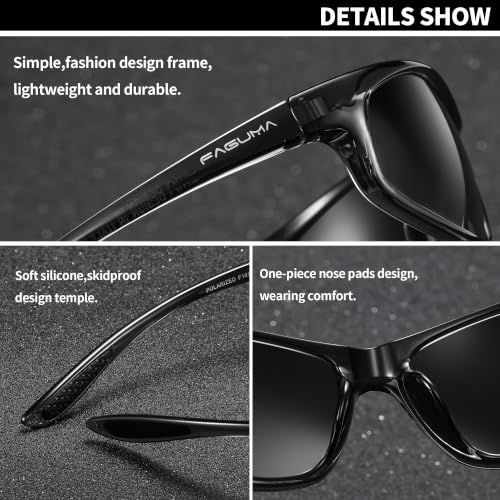 Image of FAGUMA Polarized Sports Sunglasses For Men UV400 Protection | Cycling Driving Fishing