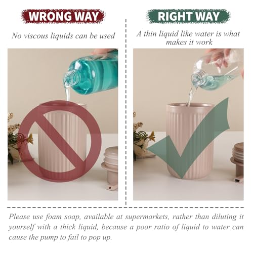 Image of BosilunLife Foam Hand Soap Dispenser - Ceramic Foaming Soap Dispenser for Bathroom 12oz Refillable Liquid Lotion Soap Dispenser with Rust-Proof Foaming Pump for Countertop
