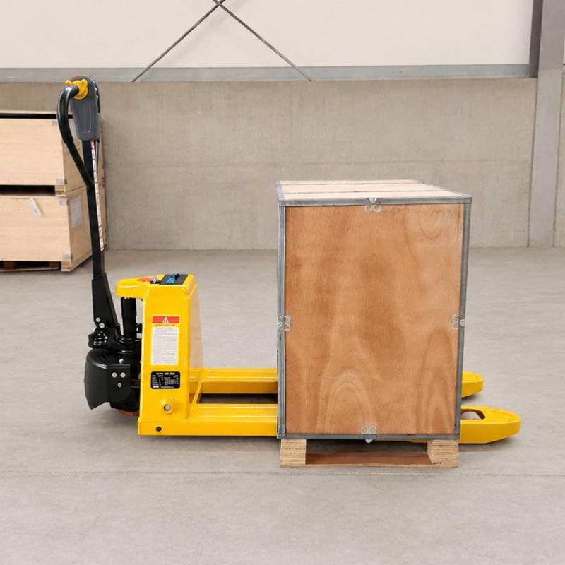 Transpaleta Eléctrica, 1500 kg, 48V/10Ah, Litio, 550x1150 mm, Pallet Jack con Batería Extraíble
