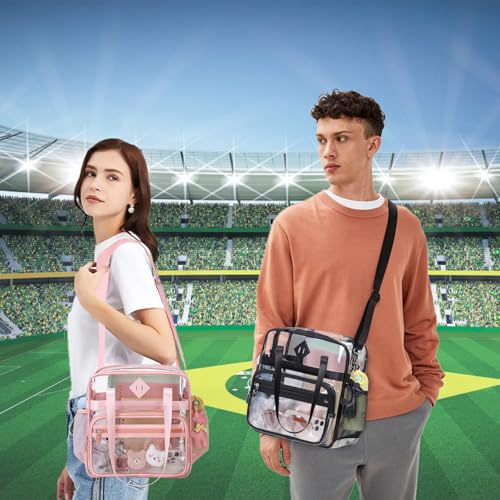 Image of PIG PIG GIRL Clear Tote Bag - 12x6x12 See Through Stadium Event Bag for Women