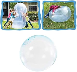 Hanmier 47'' Water Filled Bubble Ball Transparent Bubble Balloon Inflatable Funny Toy Ball Inflatable Balls for Outdoor Indoor Play (Blue)