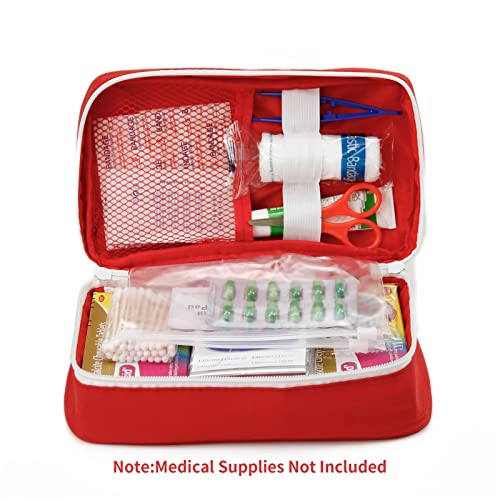 Image of TOPASION Portable Empty First Aid Kit Bag, Travel Medicine Pouch, Small Medical Bag (2 Pieces Red)