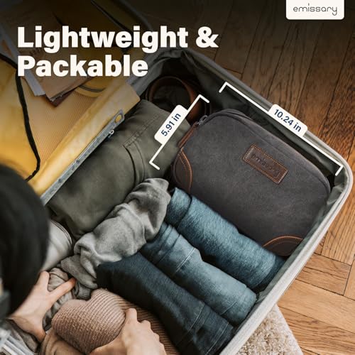 emissary Toiletry Bag for Men, Canvas Travel Toiletry Bag Men's Dopp Kit, Water-resistant Bathroom Bag Mens Shaving Kit, Travel Kit Small Bags, Shaving Bag, Toiletry Bags - Image 6