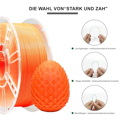 Filamento PETG 1,75 mm iBOSS para impresoras 3D, precisión +/- 0,02 mm, naranja 1 kg. - Fernando Cortés