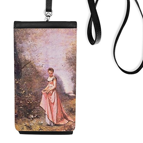 Bourse en cuir pour smartphone idéale en balade avec son motif robe rose