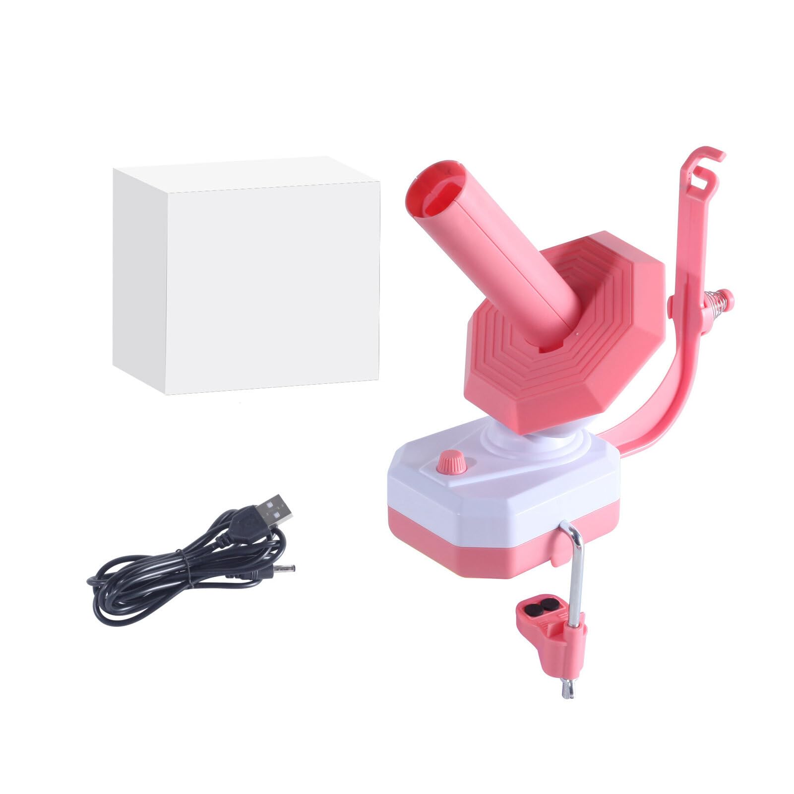 Stufenlose Geschwindigkeit Wollwickler Automatischer Garnknäuelwicklerhalter Elektrischer Garnknäuelwicklerhalter Große Kapazität 10oz, ROSA