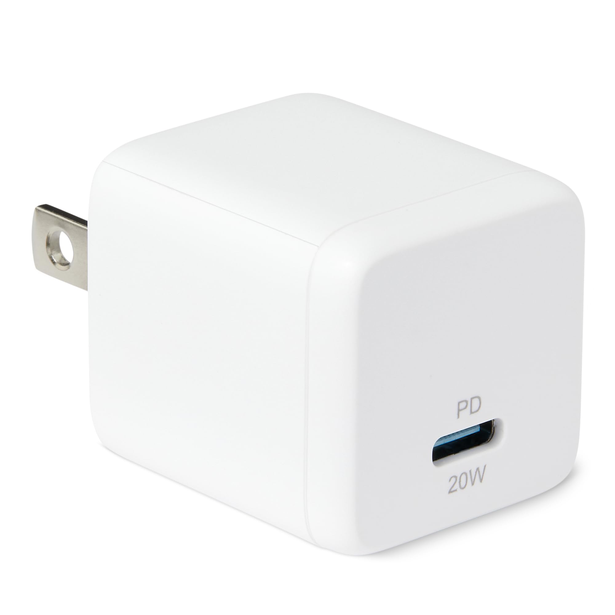 Amazon Basics Fast Charging USB C Nano GaN Wall Charger 20W 1-Port PD 3 1 for Tablets Phones