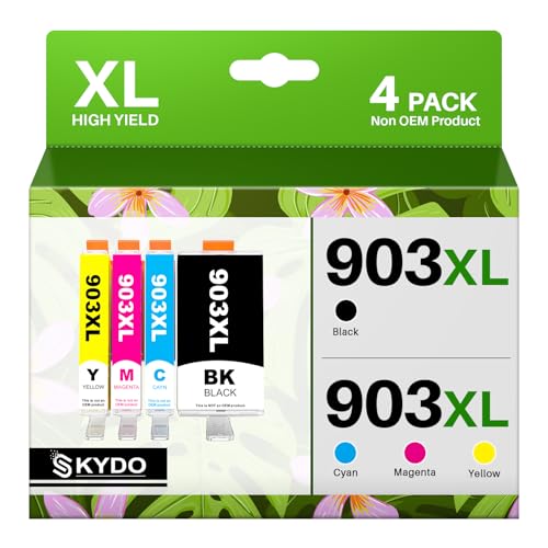 903 903 XL Druckerpatronen Kompatibel für HP 903XL Multipack Patronen für HP Officejet 6950 für Officejet Pro 6970 6960 All-in-One-Drucker（4er-Pack, Neuester Chip）