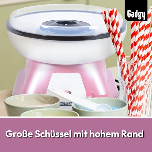 Gadgy Zuckerwattemaschine für zuhause - Zuckerwatte Maschine für Zucker oder Bonbons - Cotton Candy Machine - Zuckerwatte für Kinderfest, Geburtstag und Party - Rosa