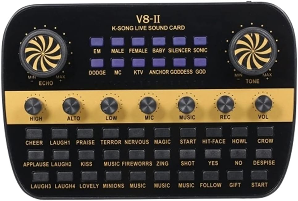 Live Sound Card Intelligent Volume Adjustable Audio Mixer Sound Card for Computer Pc Live Sound