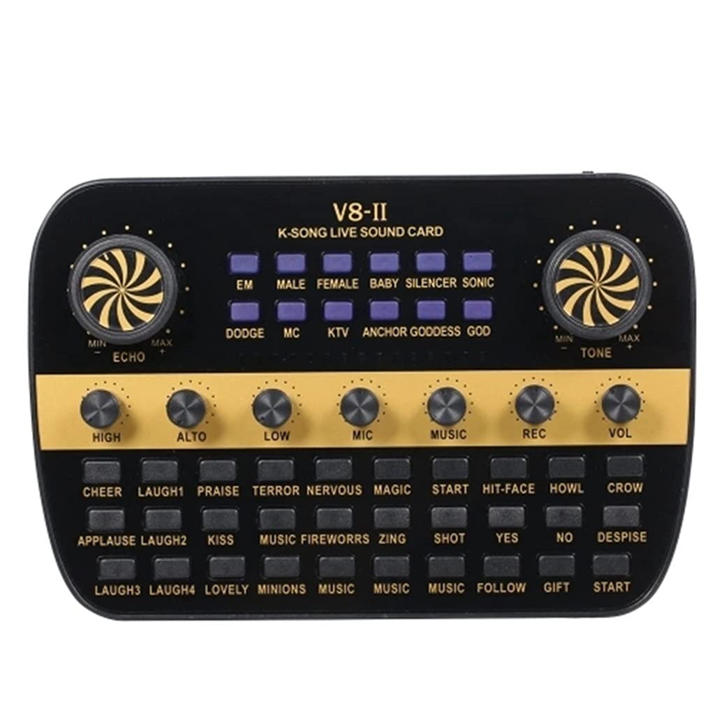 MRKU Carte Son en Direct Mélangeur Audio Intelligent à Volume réglable Carte Son pour Ordinateur PC Son en Direct