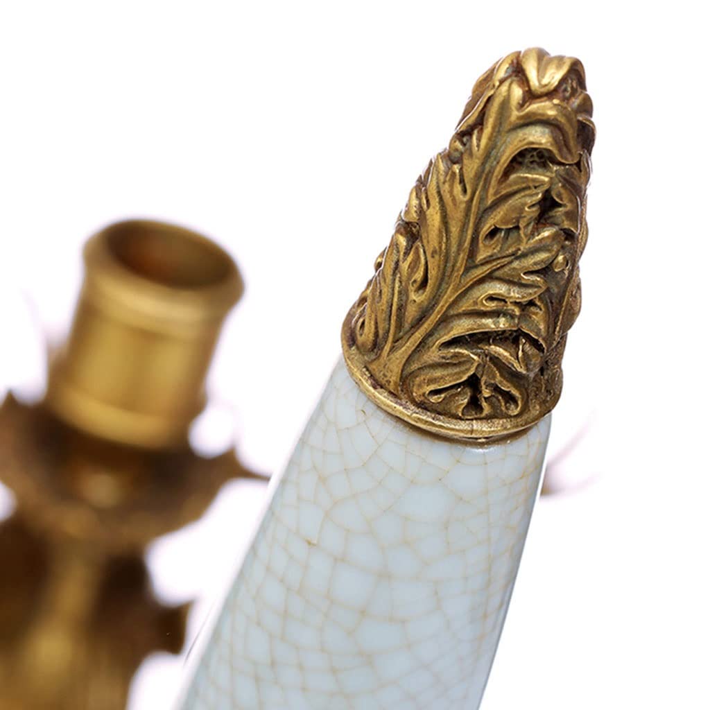 Kerzenhalter, nordischer kreativer Kerzenständer, Ornamente, Keramik mit Kupfer-Kerzenständer, Basteln, Heim-Desktop-Zubehör, Wohnzimmer, Esszimmer, Kerzenhalter, Dekoration