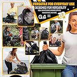 G4GADGET 70L Black Bin Bags (50 Bags) – Refuse Sacks | Bin Liners for Household, Kitchen, Garden & Office | Tear Resistant Rubbish Bags | Extra Thick Trash Sacks - Image 6