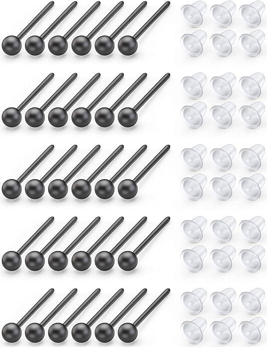 JIMCOMEarring Retainers, 100 Pair Plastic Black Earrings, Safety Backs Clear Earring, Retainer Earrings Invisible Plastic Earrings, for Men Women DIY Jewelry Making Earrings