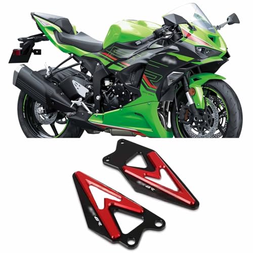 Repose-pieds pour ZX6R en aluminium usiné haute performance rouge