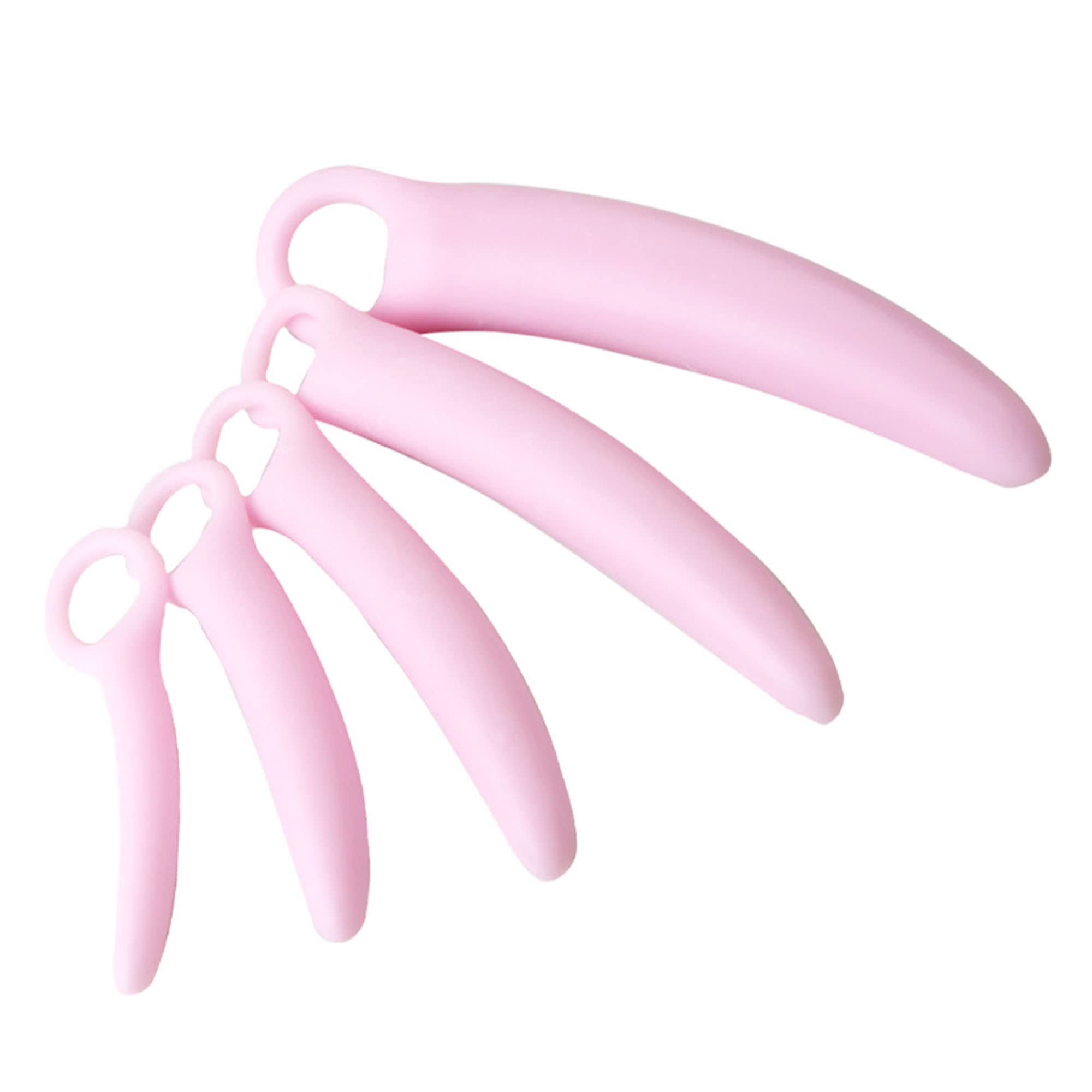 5 Pezzi Kit di Dilatatori Vaginali in Silicone Plug Vagina Plug Anale Set di Allenamento Ano Rosa per Uomini Donne Weimob