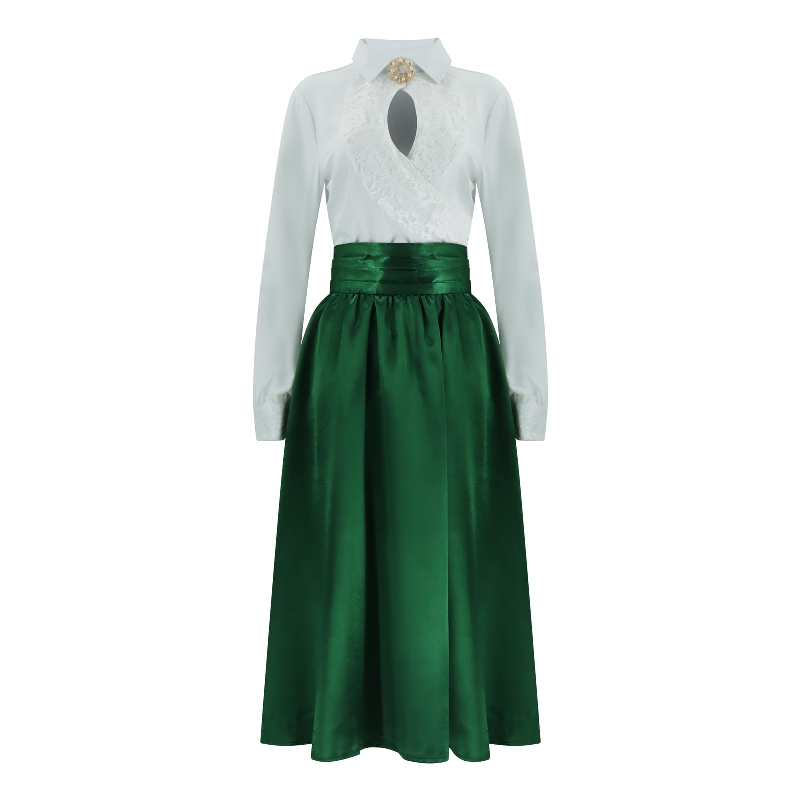 Ellen Costume Christmas Vacation Ellen Shirt Skirt Brooch Set Vintage Dress for Women