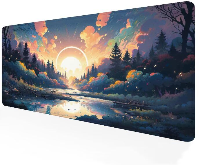 Tapis de souris Coucher de Soleil pour décorer un grand bureau PC