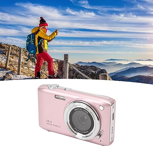 Cámara digital 4K 58MP zoom 16X pantalla 2.88" rosa miniatura 4