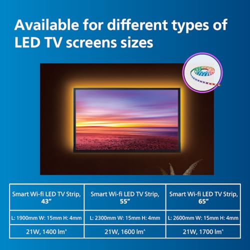 PHILIPS Smart LED TV Strip Light 43 Inch Multicolor Pack of 1 - Image 4