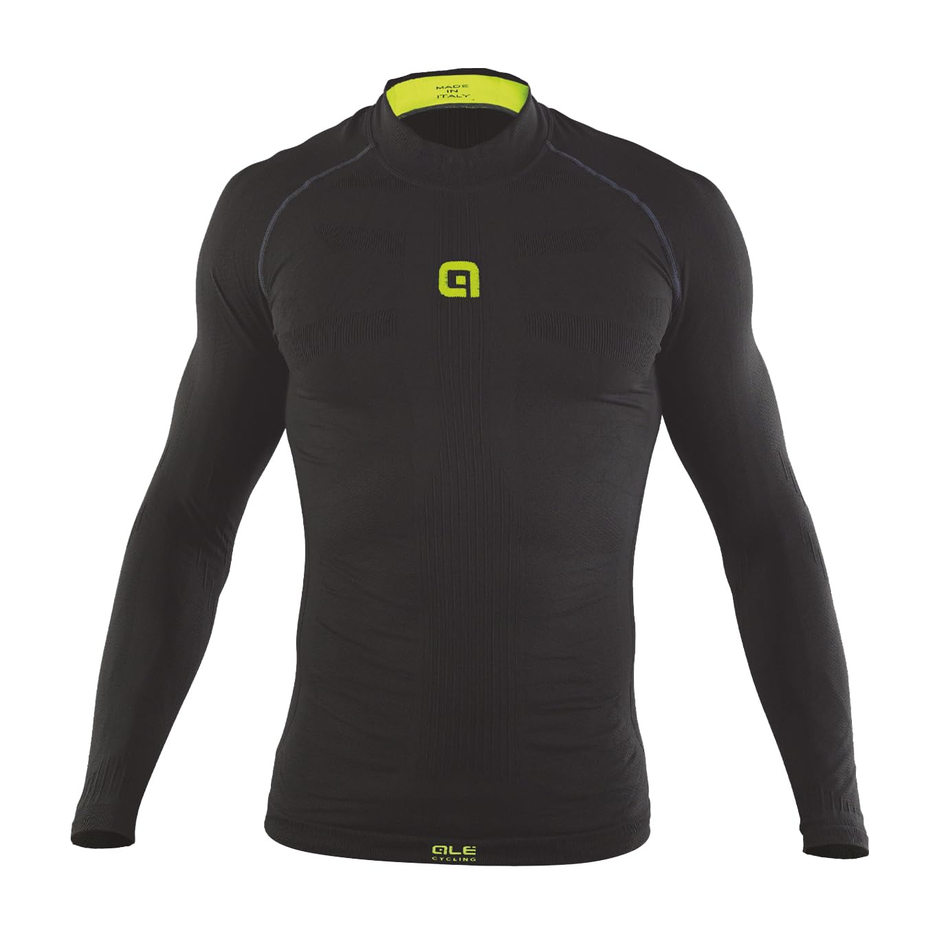 Alé Cycling Men's Intimo S1 Carbon Seamless Long Sleeve Base Layer, Black, S/M