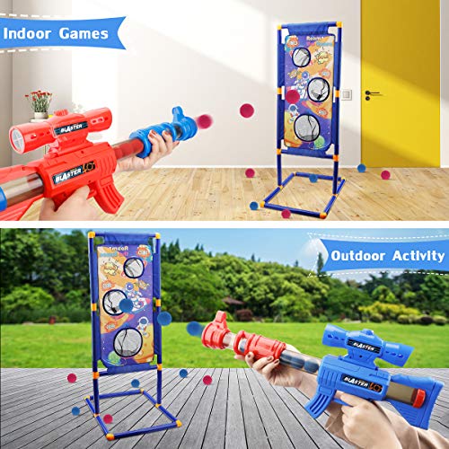 CS COSDDI Shooting Game Toys - Toy Foam Blasters & Guns - 2pcs Popper Air Guns with Shooting Target for Boys Toys Age 6,7,8,9,10+ Years Olds - Thumbnail 4