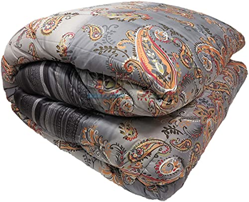 Granfoulard Tosca G1 - Edredón de invierno para cama de matrimonio de 110 hilos, parte trasera de tela de algodón, relleno de poliéster 320 g/m², fabricado en Italia