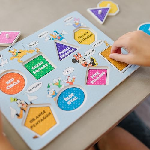 Melissa & Doug Disney Wooden Peg Puzzles Set: Letters, Numbers, and Shapes and Colors - image 7