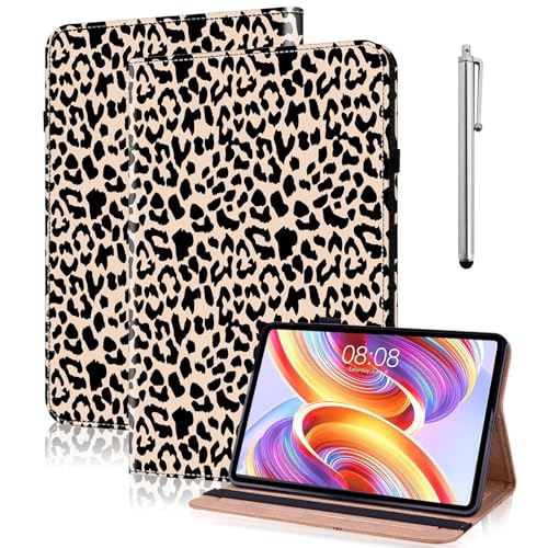 Funda para Lenovo Tab M10 3ª Gen 10.1 TB328 con soporte de piel sintética leopardo