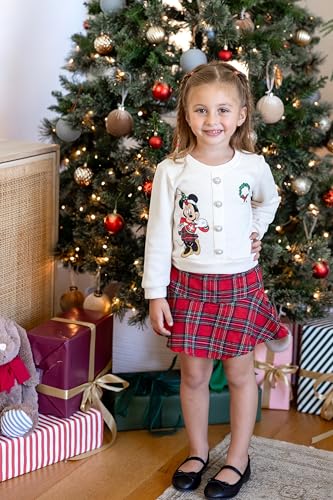 Image of Disney Frozen Elsa Minnie Princess Girl Outfit Knit Top & Tweed Skirt Set 2-13Y