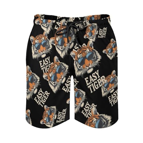 Tiger Men's Swim Trunks Quick Dry Board Shorts Hawaiian Beach Shorts With Pocket4