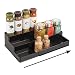 mDesign étagère à épices extensible à 3 niveaux – présentoir à épices en PVC pour sel, poivre, paprika, etc. – rangement de cuisine extensible pour épices, condiments, etc. – noir