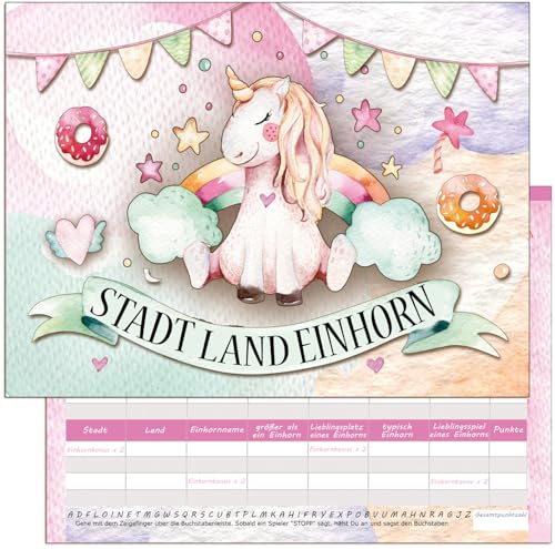 Kartenversand24 Stadt Land Einhorn Block