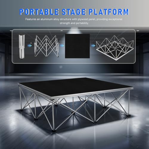 Image of 4x8ft Heavy Duty Portable Stage Platform, 1540 lbs Capacity Modular Stage