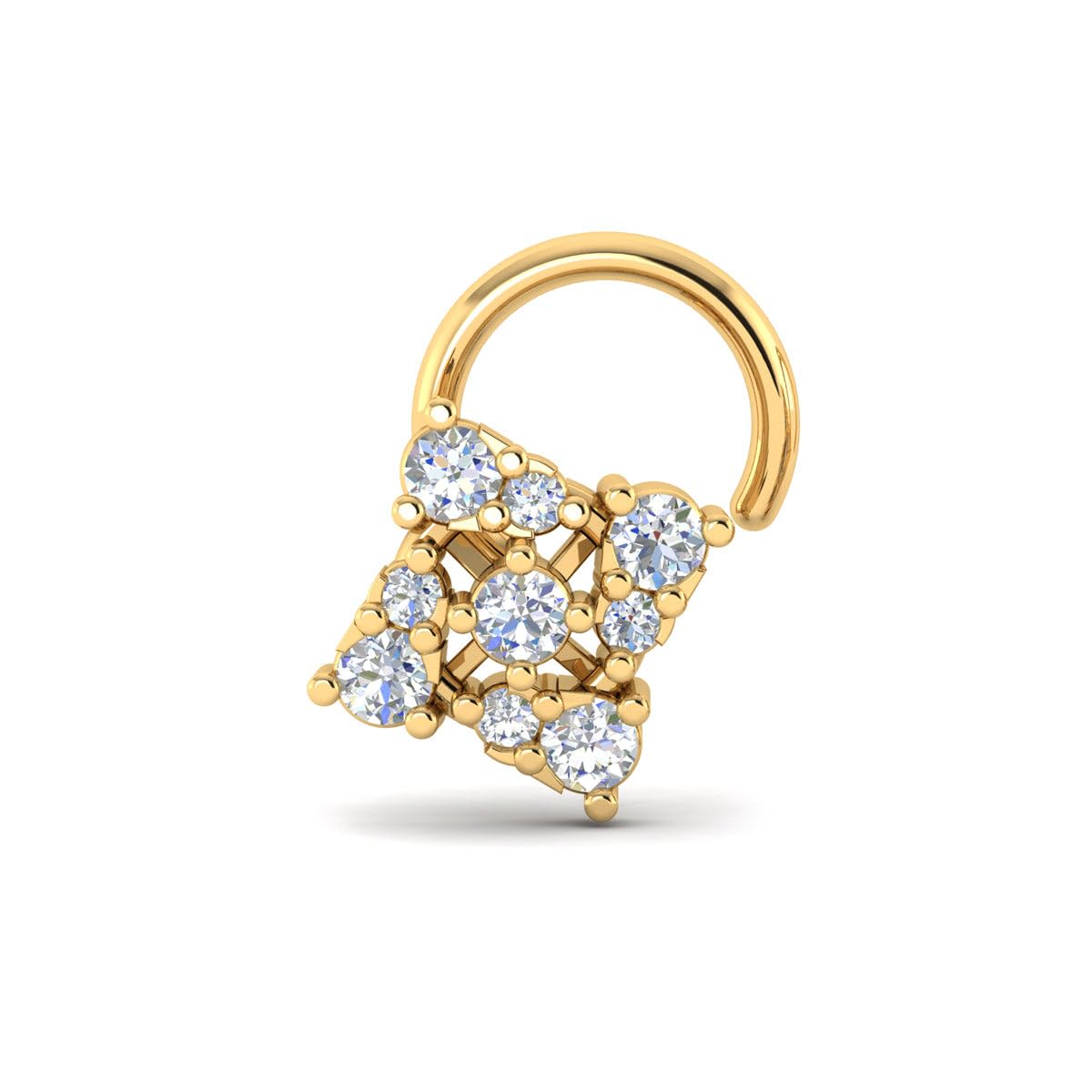 u are 925 Sterling Silver 18K Gold Plated Radiant Bloom Wired Nose Pin for Women and Girls | With Certificate of Authenticity and 925 Stamp-picture-14
