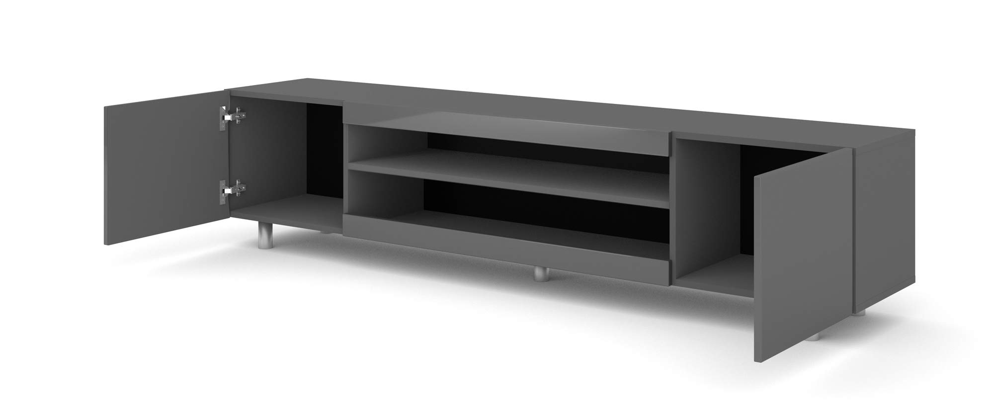 Tidyard TV kast met 2 deuren TV meubel Lowboard TV kast dressoir HiFi staal olijfgroen 105x35x50 cm