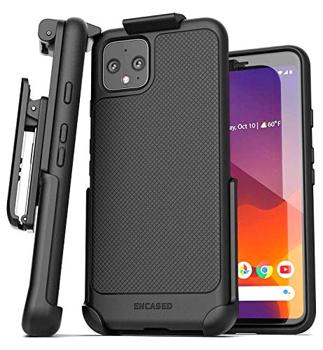 Encased Pixel 4 XL Belt Clip Case (Thin Armor) Slim Grip Cover with Holster for Google Pixel 4 XL - Black