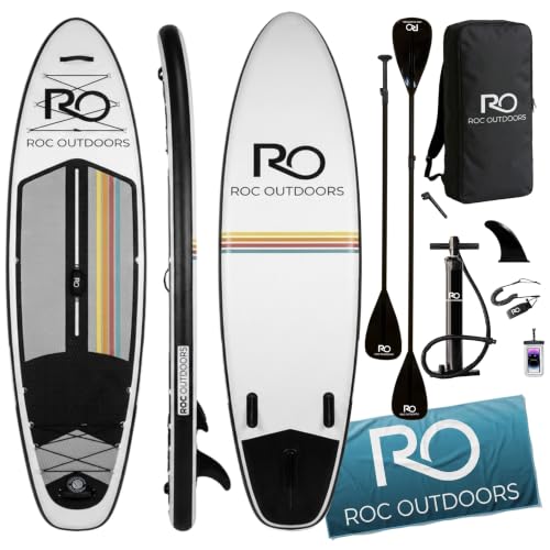 Image of Roc Inflatable Stand Up Paddle Board 10' 6 inch with Premium SUP Paddle Board Accessories, Wide Stable Design, Non-Slip Comfort Deck for Youth & Adults