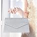 Imagen de TOFBS Bolso Clutch Mujer Fiesta Plateado Brillante Bolsos de Mano Elegante Clutches Cartera Noche Boda Ceremonia con Cadena Desmontable
