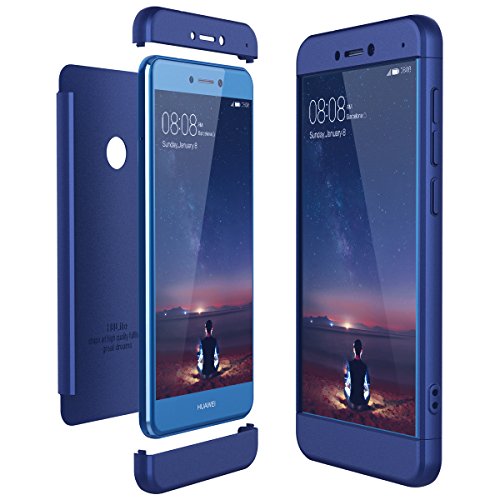 CE-LINK Housse Etui en PC Matière pour Huawei P8 Lite 2017, Coque Huawei P8 Lite 2017 P8 Lite 2017 Coque Cover pour Huawei P8 Lite 2017 Anti Choc - Bleu