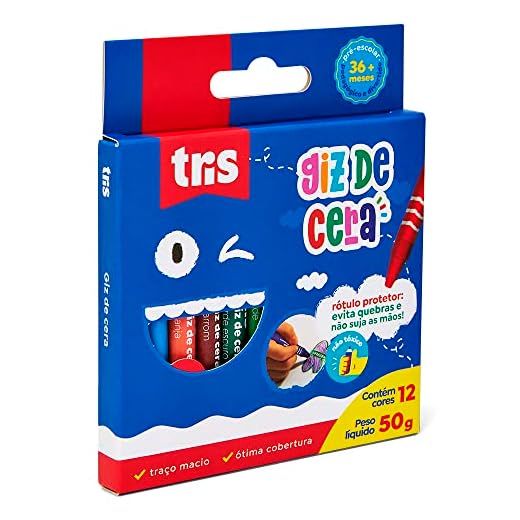 Giz De Cera Fino - 12 Cores - Tris, Multicor