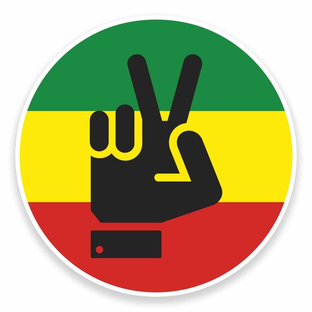 Destinationvinyl Multi 2 X 10Cm/100Mm Rasta Peace Hand Jamaica Window Cling Sticker Car Van Campervan Glass #9482