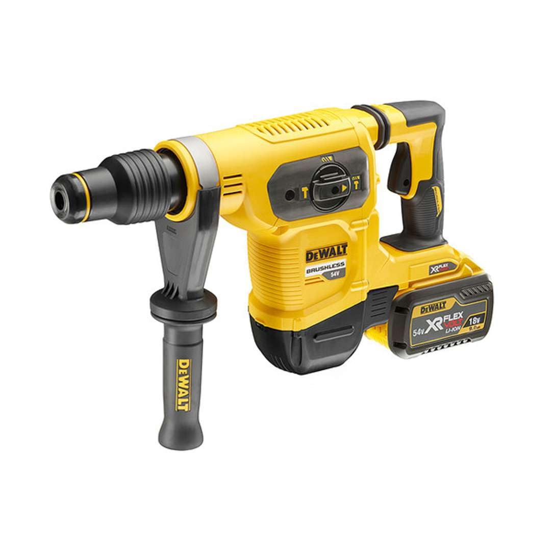 DeWalt DCH481X2-QW - Martillo electroneumático sin escobillas XR Flexvolt 54V SDS-Max (5 kg, 6,1 J, 3 modos, con 2 baterías 54V / 18V Li-Ion 9, 0 Ah y maletín)
