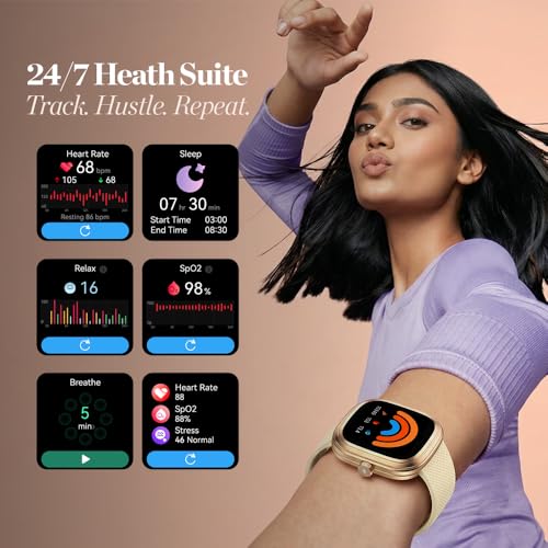 Image of Fastrack Ryz Smart Watch for Women, 1.72 inch Super Ultra VU Display,Dynamic 60Hz Refresh Rate,AI Voice,Functional Crown,1ATM,BT Calling,HRM,SpO2 & Multiple Menu Styles,24 /7 Health Suite - Ivory White
