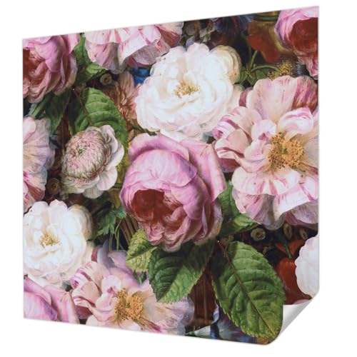 Tulup Revestimiento Adhesivo 250x250 cm para Dormitorio, Sala de Estar e Recibidor Resistente a las Manchas Fotográfico Autoadhesivo Moderna Decoración de Pared - Elegancia floral