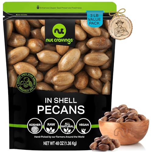 NUT CRAVINGS - Raw Hard Shell Pecans, (48oz - 3 LB)