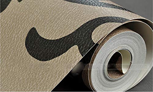 Q Qihang Black Victorian Damask/Simulation Striped Pvc Non-Pasted Living Room Tv Background Wallpaper Roll 1.73'W X 32.8'L #TOP2