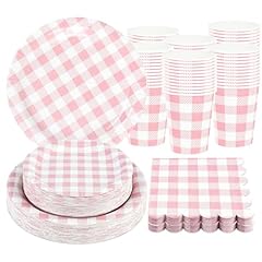 200PCS Pink Gingham