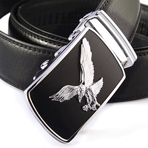 Fashion Men's Leather Belt Sliding Buckle Ratchet Belt Automatic Buckle Belt4